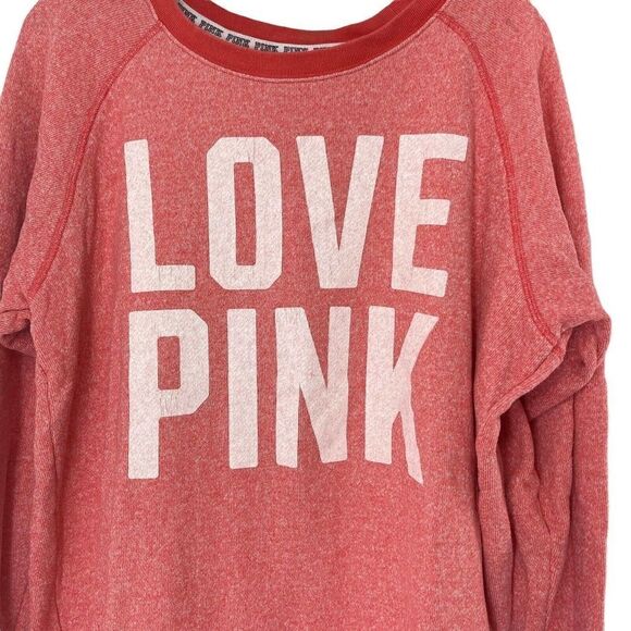 PINK Victorias Secret Sweatshirt Red Relaxed Fit Longline Athleisure Size Small - Picture 4 of 6